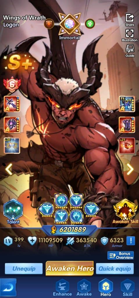 Hero - Logan - Wings Of Wrath Lvl399